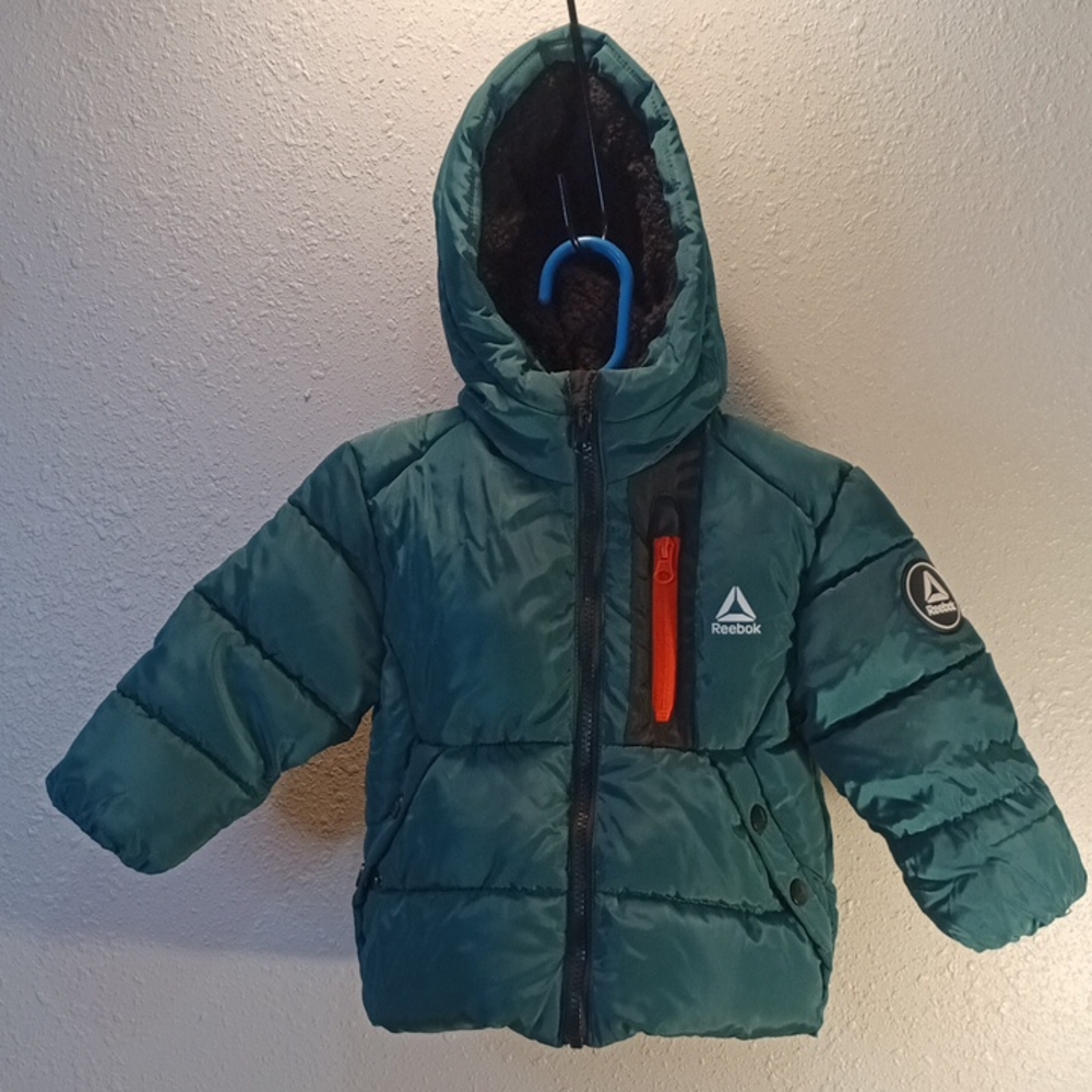 Reebok Green Hooded Puffer Jacket Size 2T